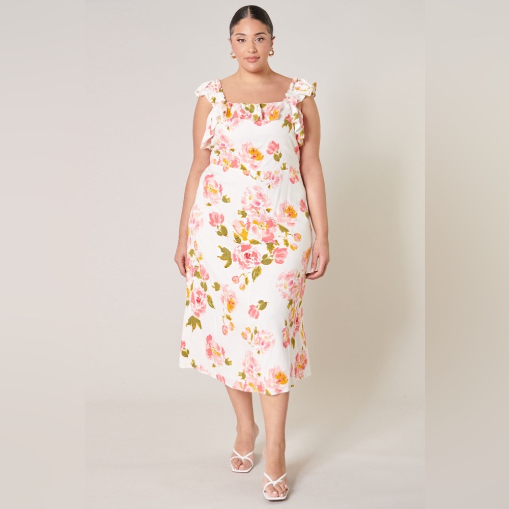 Worn Once - Sugarlips Curve Magdalena Midi Dress in Pink & W… - Picture 9 of 16